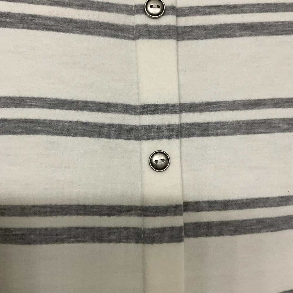 Pink Clover White and Gray Striped Top - Picture 7 of 9